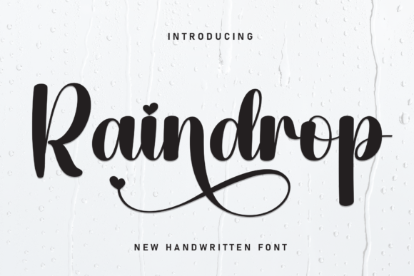 Raindrop: A Whimsical Handwritten Font with Heartfelt Swashes